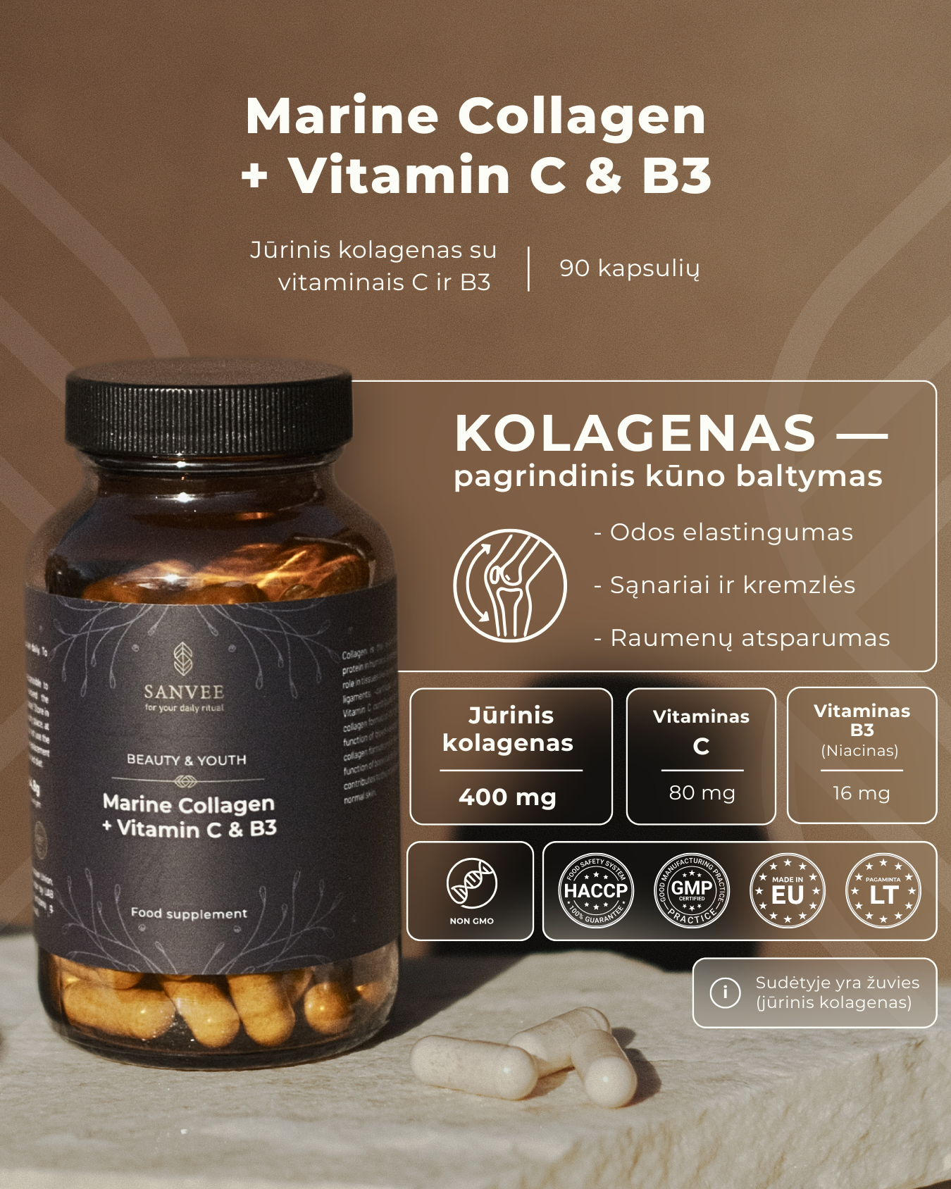 Marine Collagen + Vitamin C & B3 | 90 capsules